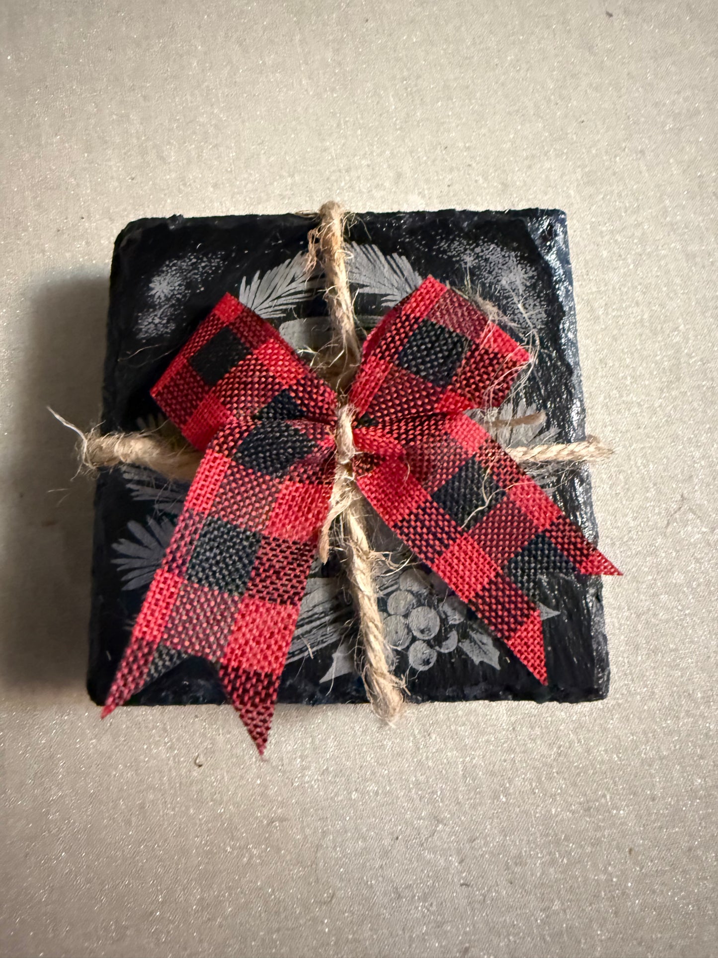Christmas Slate Coaster Set