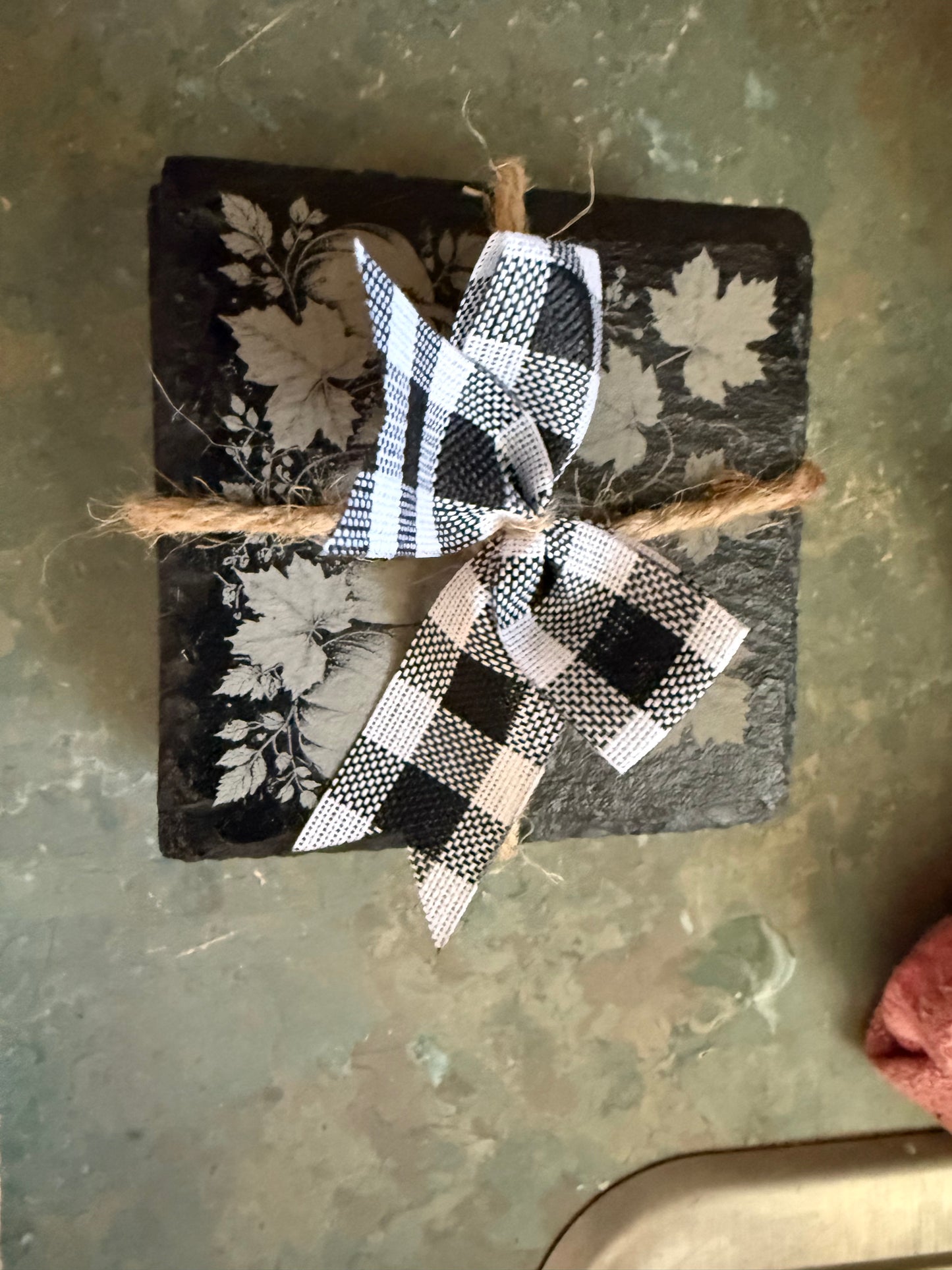 Thanksgiving Slate Coaster Set